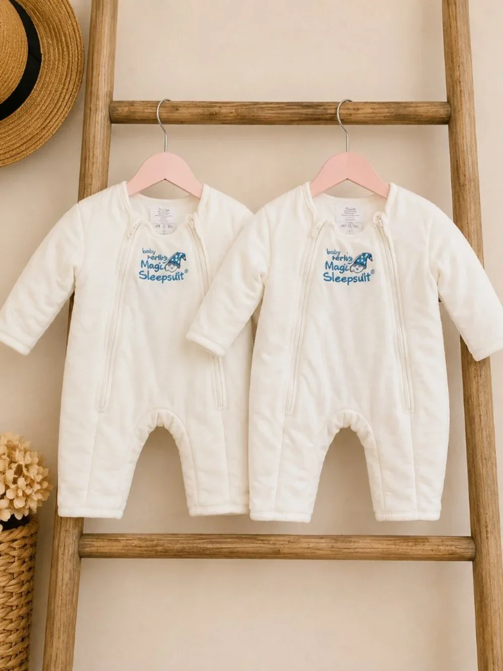 Baby Merlin's Magic Sleepsuit Bundle 2-Pack Cream White Small 3-6M Transition Sl